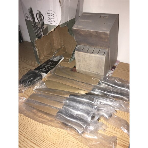 Chicago Cutlery Insignia 13pc Cutlery Block Set Santorum Scissors Bread Steak - Picture 6 of 9